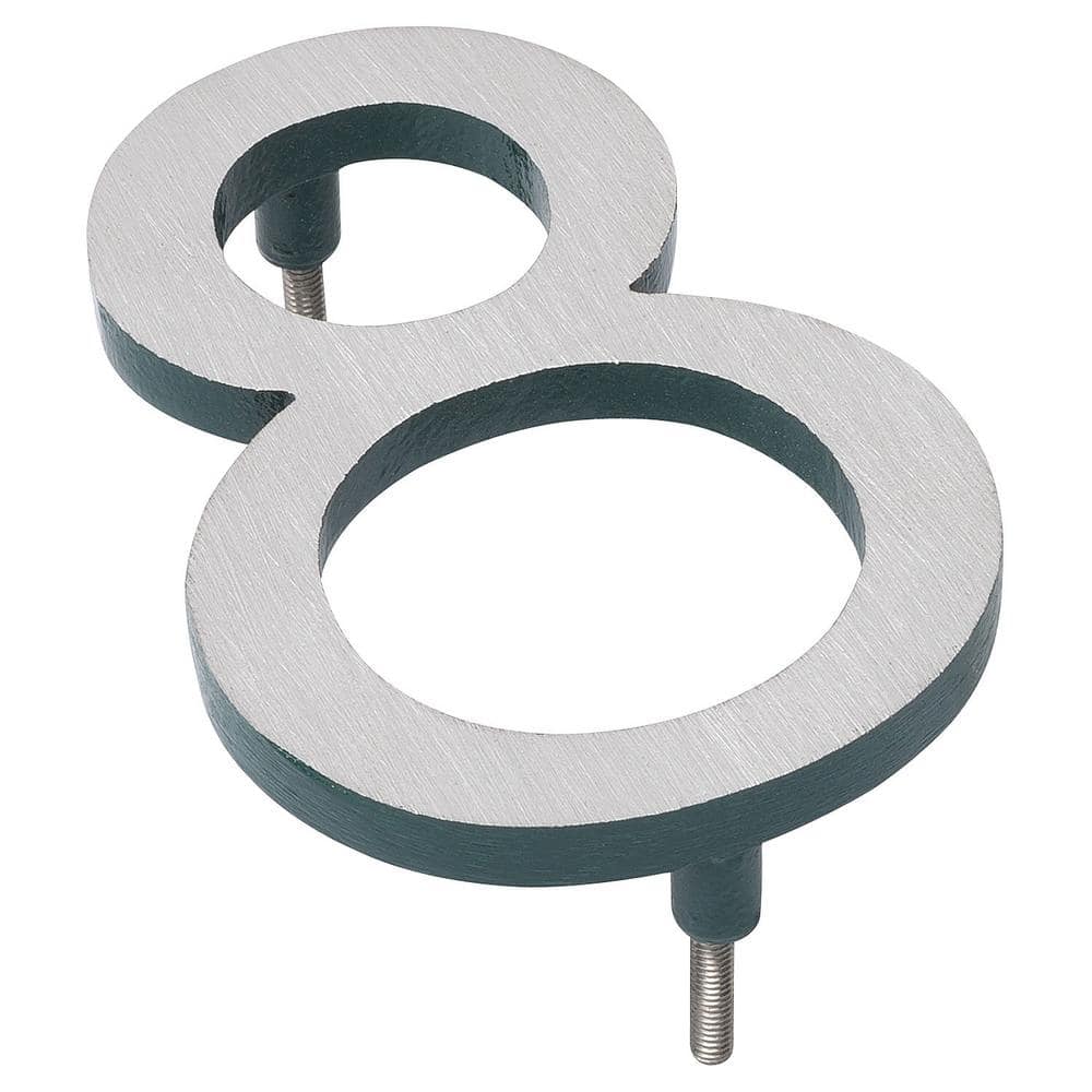 16 in. Satin Nickel/Hunter Green 2-Tone Aluminum Floating or Flat Modern House Numbers 0-9 - 8 price history on PriceWatchPro