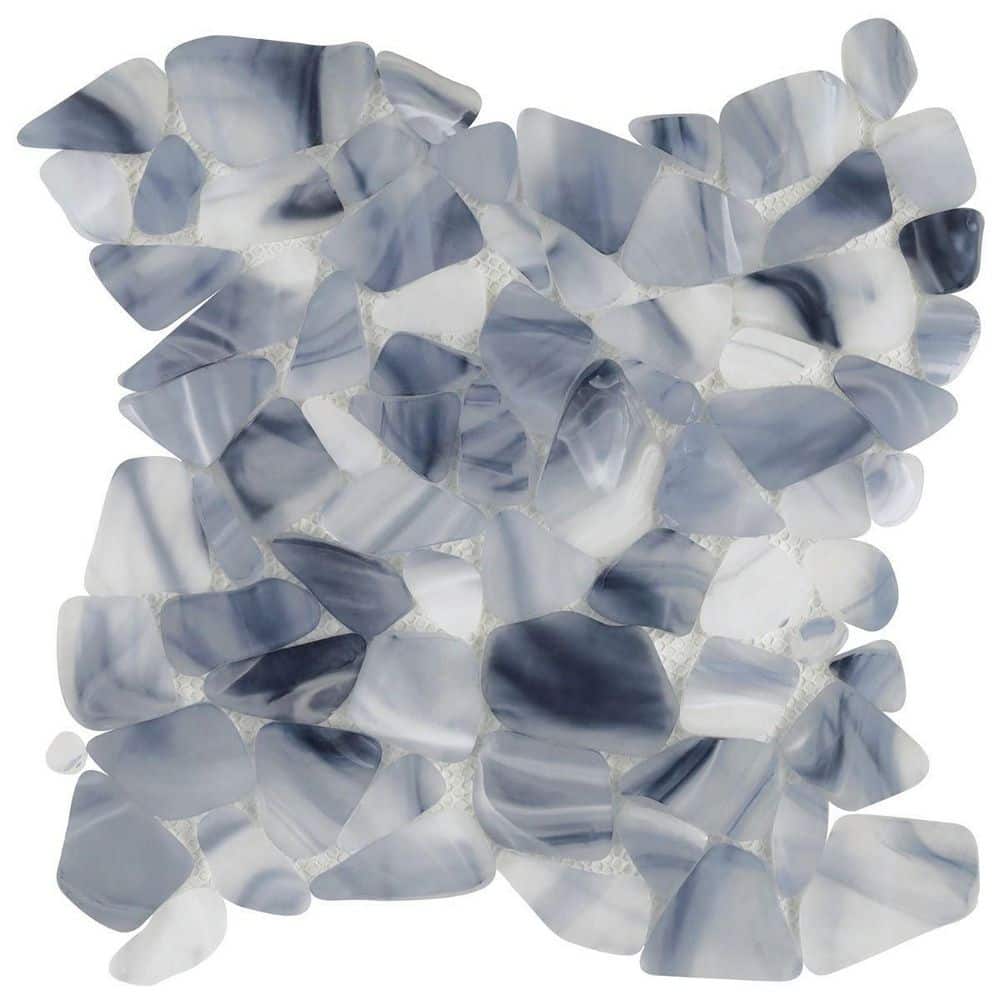 Hydra Blue 4 in. x 0.31 in. Frosted Glass Wall Mosaic Tile Sample price history on PriceWatchPro