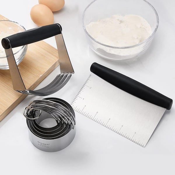 3-Piece Stainless Steel Baking Dough Tools Set with Ergonomic Non-Slip Grip
