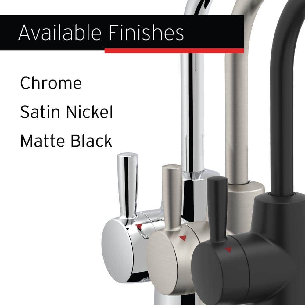Satin Nickel Double Handle Hot and Cold Water Dispenser