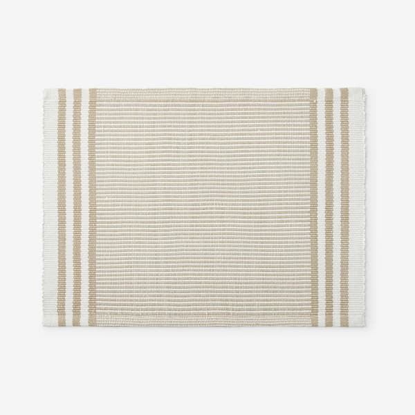 The Company Store Indoor Outdoor 14 in. x 20 in. Natural Placemat (Set of 4)