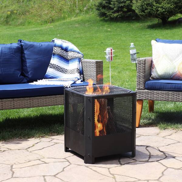Square Outdoor Steel Fire Pit, Backyard Creations Gas Fire Pit Reviews