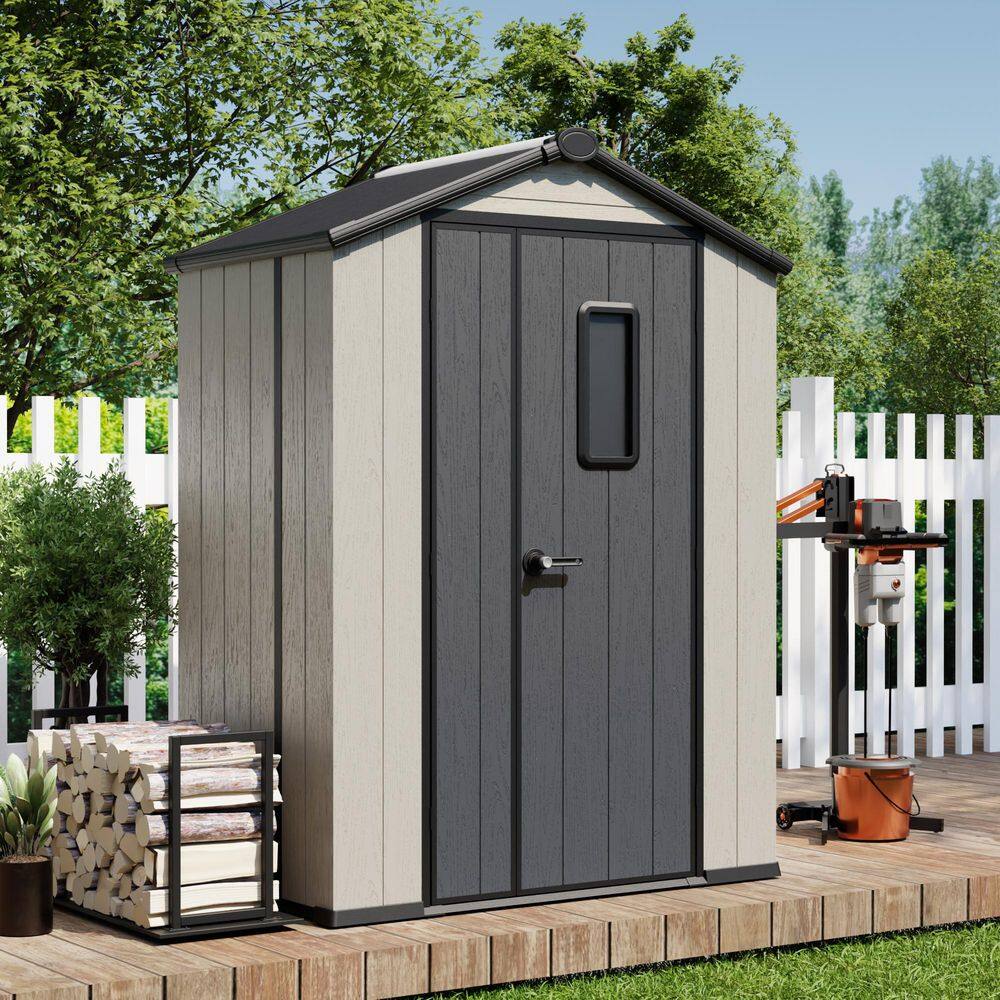 5 ft. x 3 ft. Outdoor Resin Storage Shed with Floor and Sloped Roof (15 sq. ft. ) price history on PriceWatchPro