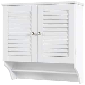 23-1/2 in. W x 9 in. D x 23-1/2 in. H Bathroom Wall Cabinet in White with Height Adjustable Shelf and Towels Bar