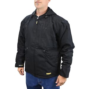 Men's Large 20-Volt MAX XR Lithium Ion Black Heated Heavy Duty Jacket kit with 20Ah Battery and Charger