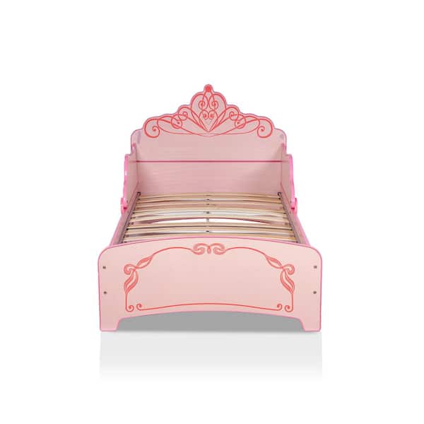America Mikelsen Pink Princess Twin Bed, Princess Crown Bed Frame