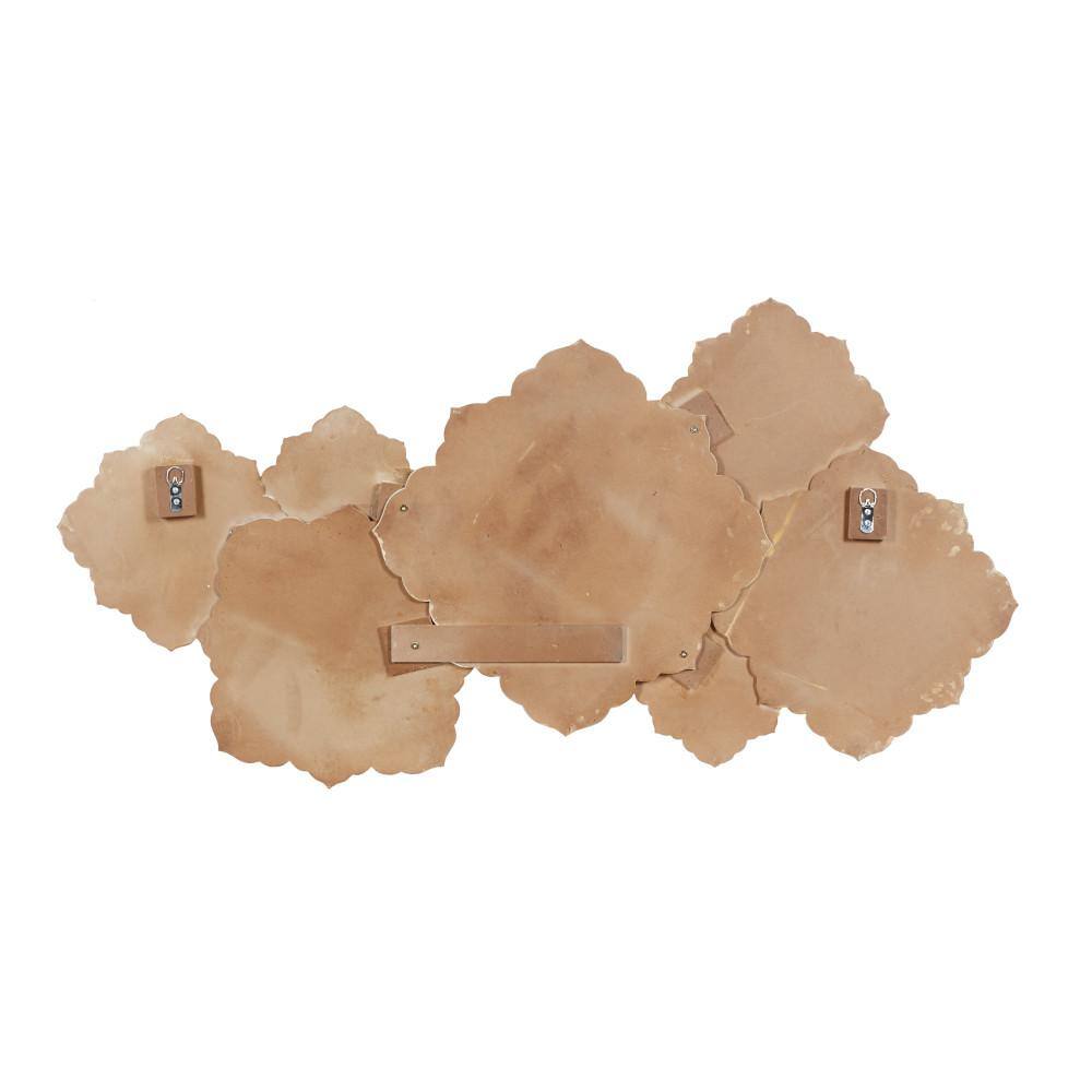 White and Natural Wood Intricately Carved Floral Wall Decor