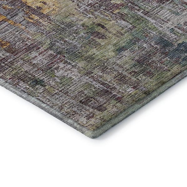 Mayfield Premium Machine Washable Abstract AMF1237 Pewter 8 ft. x 10 ft. Area Rug