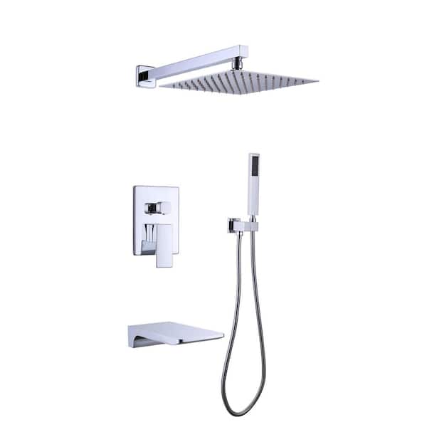FORCLOVER Single-Handle 1-Spray Tub and Shower Faucet in Chrome (Valve Included)