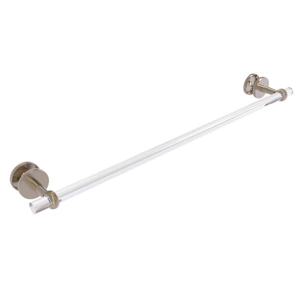 Allied Brass Clearview 30 in. Shower Door Towel Bar with Twisted Accents in Antique Pewter