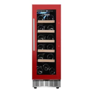 18 bottle Built-in/Freestanding Wine Ref with 7 color LED Lights in red