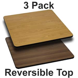 Natural/Walnut Table Top (Set of 3)