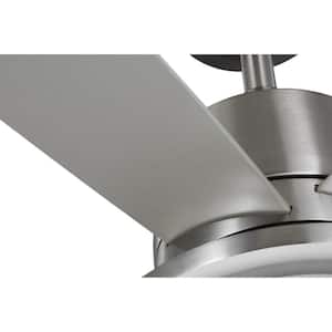 Tarsus 52 in. Indoor Integrated LED Brushed Nickel Contemporary Ceiling Fan with Remote Included for Living Room