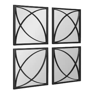 Jiera 13.88 in. W x 13.87 in. H Black Square Glam Framed Decorative Wall Mirror