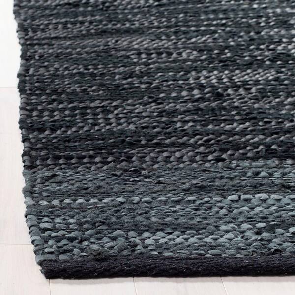 Black Safavieh Vintage Leather Collection VTL201Z Handmade Stripe Leather & Cotton Runner 2'3 x 6' Grey Black Safavieh Vintage Leather Collection VTL201Z Handmade Stripe Leather & Cotton Runner 2'3 x 6' Grey