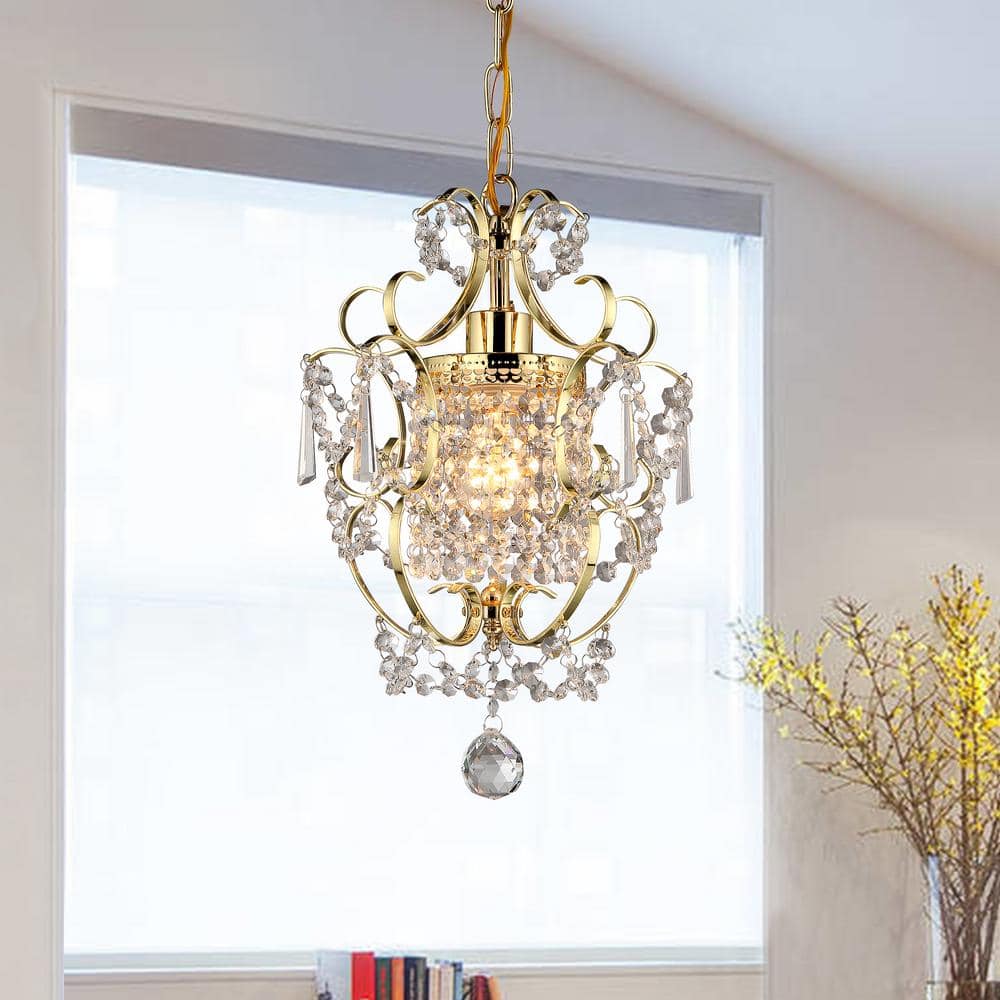 Emily Gold Crystal Chandelier with Polished Finish