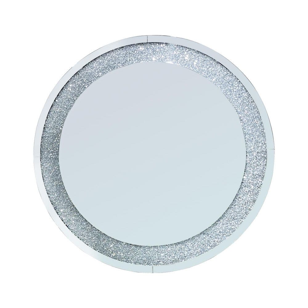 Silver 33.46 in. W x 33.46 in. H Round Crystal Crush Diamond