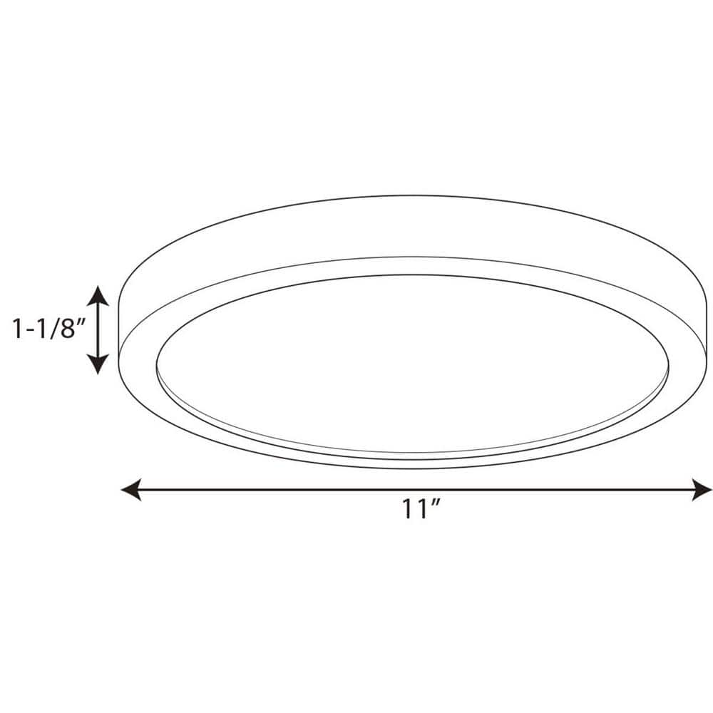 White Aluminum 11" Edgelit Flush Mount LED Light