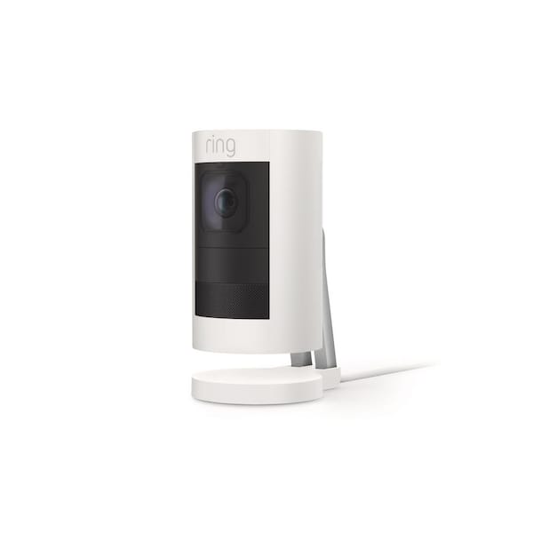Ring Stick Up Cam Elite Wired Indoor/Outdoor Standard Security Camera, White with Power Over Ethernet Adapter