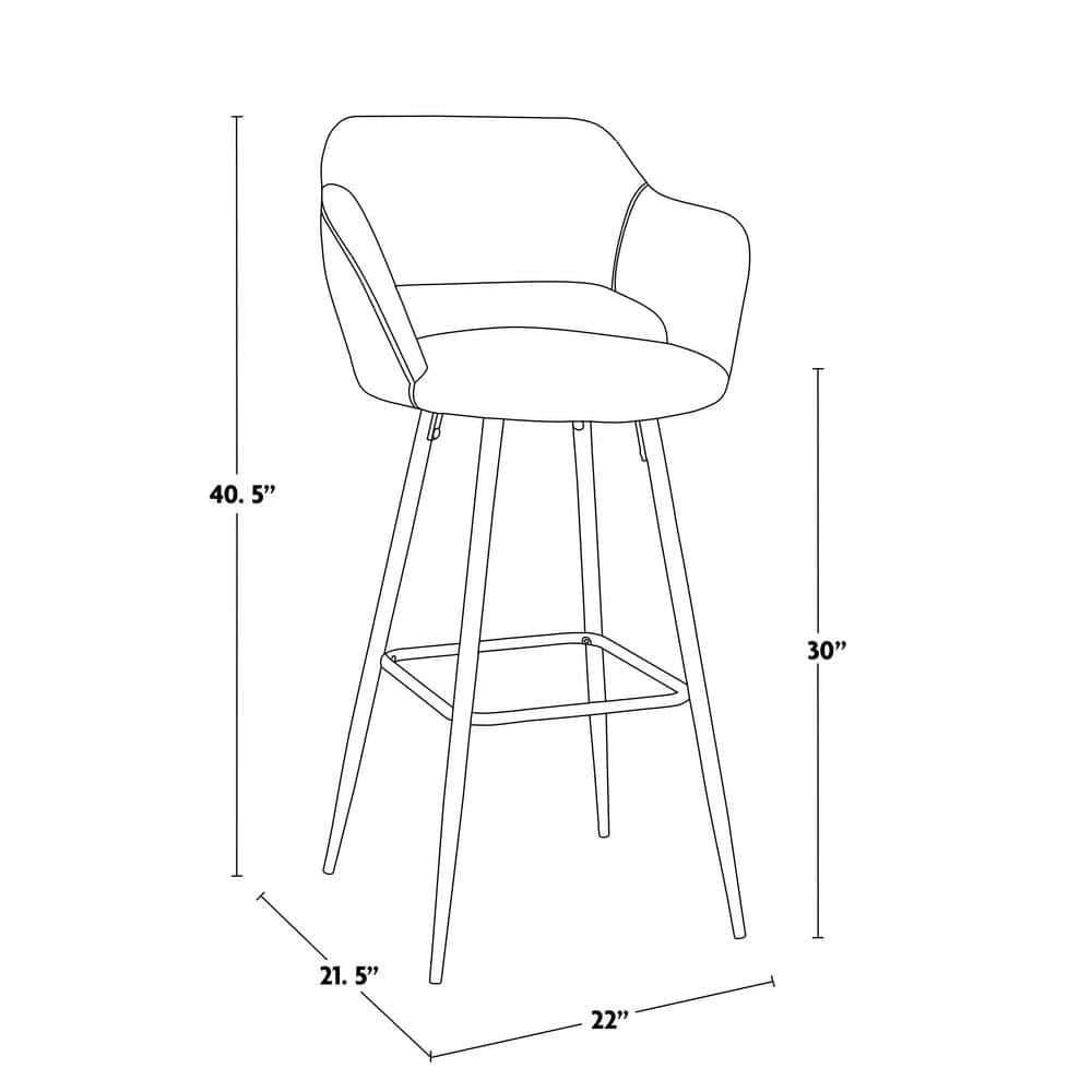 Margarite 30" Brown Metal Swivel Counter-Stool Set