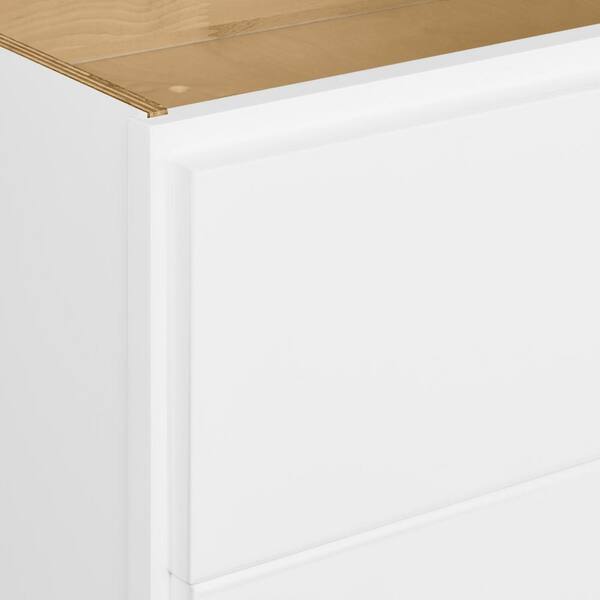 Hampton Bay Avondale 36 in. W x 24 in. D x 34.5 in. H Ready to Assemble  Plywood Shaker Drawer Base Kitchen Cabinet in Alpine White DB36 - The Home  Depot