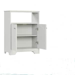 34.65 in. W x 26.97 in. D x 5.51 in. H Gray Linen Cabinet with Adjustable Shelves