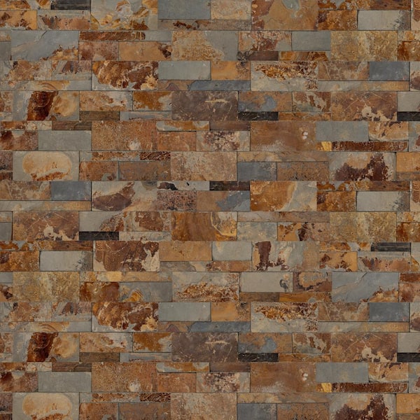 MSI Take Home Tile Sample - California Gold Splitface Ledger Panel 6 in. x 6 in. Slate Wall Tile