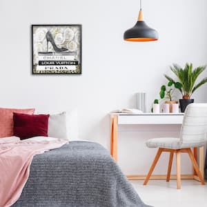 Glam Heel on Roses by Madeline Blake Black Framed Abstract Giclee Art Print 24 in. x 24 in.