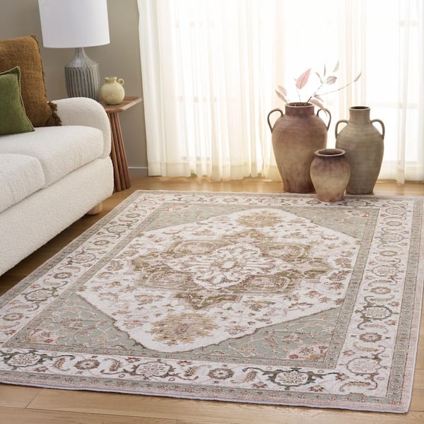 Ellwood 8 ft. x 10 ft. Beige/Olive Medallion Area Rug
