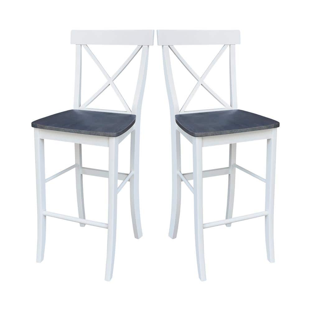 Heather Gray Solid Parawood Traditional X-Back Barstool