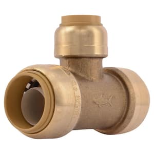 3/4 in. x 3/4 in. x 1/2 in. Push-to-Connect Brass Reducing Tee Fitting