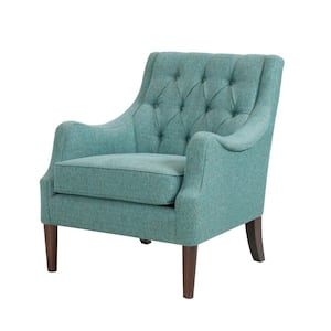 Elle Teal Button Tufted Accent Chair