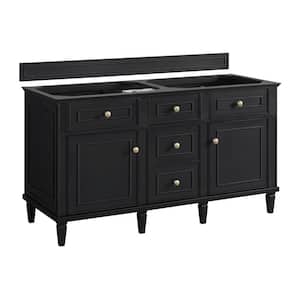 Lorelai 59.88 in. W x 23.5 in. D x 32.88 in. H Bath Vanity Cabinet without Top in Black Onyx