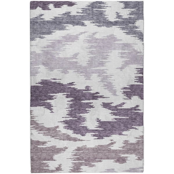 Dream Shag Premium Machine Washable Abstract ADS746 Purple 5 ft. x 7 ft. 6 in. Area Rug