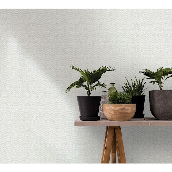 Sisal Weave Texture White Matte Finish Vinyl on Non-Woven Non-Pasted Wallpaper Sample