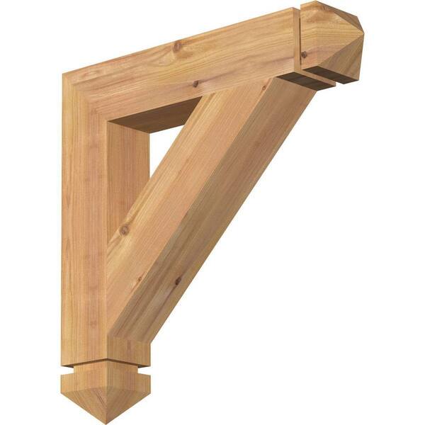Ekena Millwork 3.5 in. x 20 in. x 20 in. Western Red Cedar Traditional Arts and Crafts Smooth Bracket