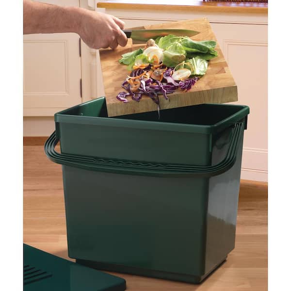 VIVOSUN Indoor 1.3 gal. Stainless Steel Countertop Compost Bin with Lid for Kitchen Food Waste in White