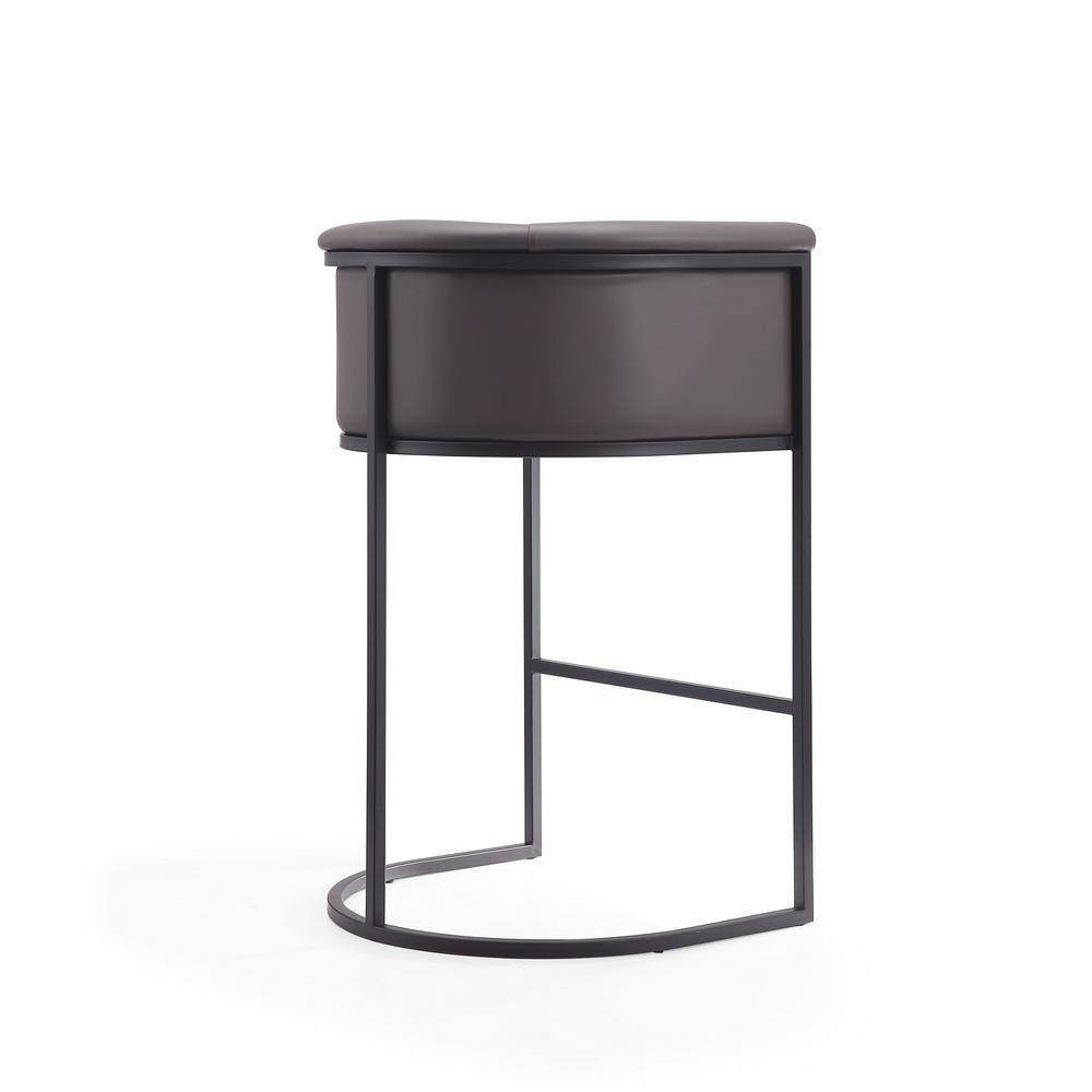 Cosmopolitan Pebble and Black Metal Midcentury Barstool, Set of 2