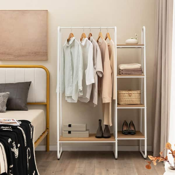 Costway Metal Garment Rack Free Standing Closet Organizer W/5