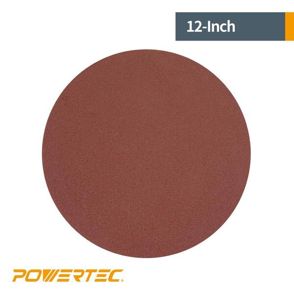 Powertec 12 inch 80 Grit Aluminum Oxide Adhesive Sanding Sandpaper Disc 3 Pack 