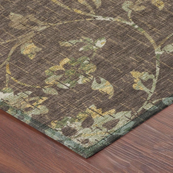 Chantille Machine Washable Indoor/Outdoor Abstract ACN2616 Chocolate 5 ft. x 7 ft. 6 in. Area Rug