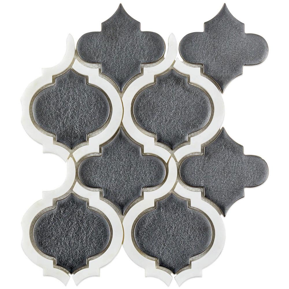 Delphi Arabesque Gunmetal 3 in. x 0.39 in. Glazed Ceramic Mosaic Tile Sample price history on PriceWatchPro