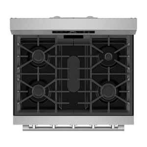 30 in. 5 Burners Freestanding Gas Range in Fingerprint Resistant Stainless Steel with No Preheat Air Fry