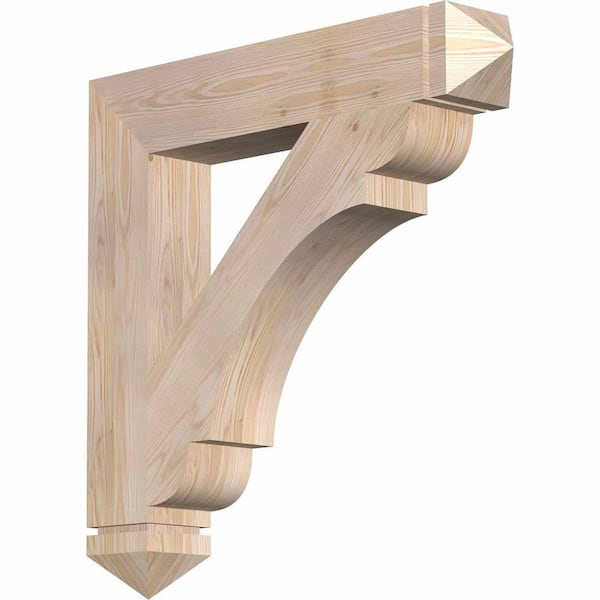 Ekena Millwork 5.5 in. x 38 in. x 34 in. Douglas Fir Olympic Arts and Crafts Smooth Bracket