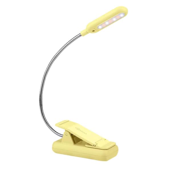 Classic Clip-On 3.7-Volt 50 Lumen Integrated LED Reading Clamp Work Light Battery Operated 3.94 in. Tool Only in Yellow