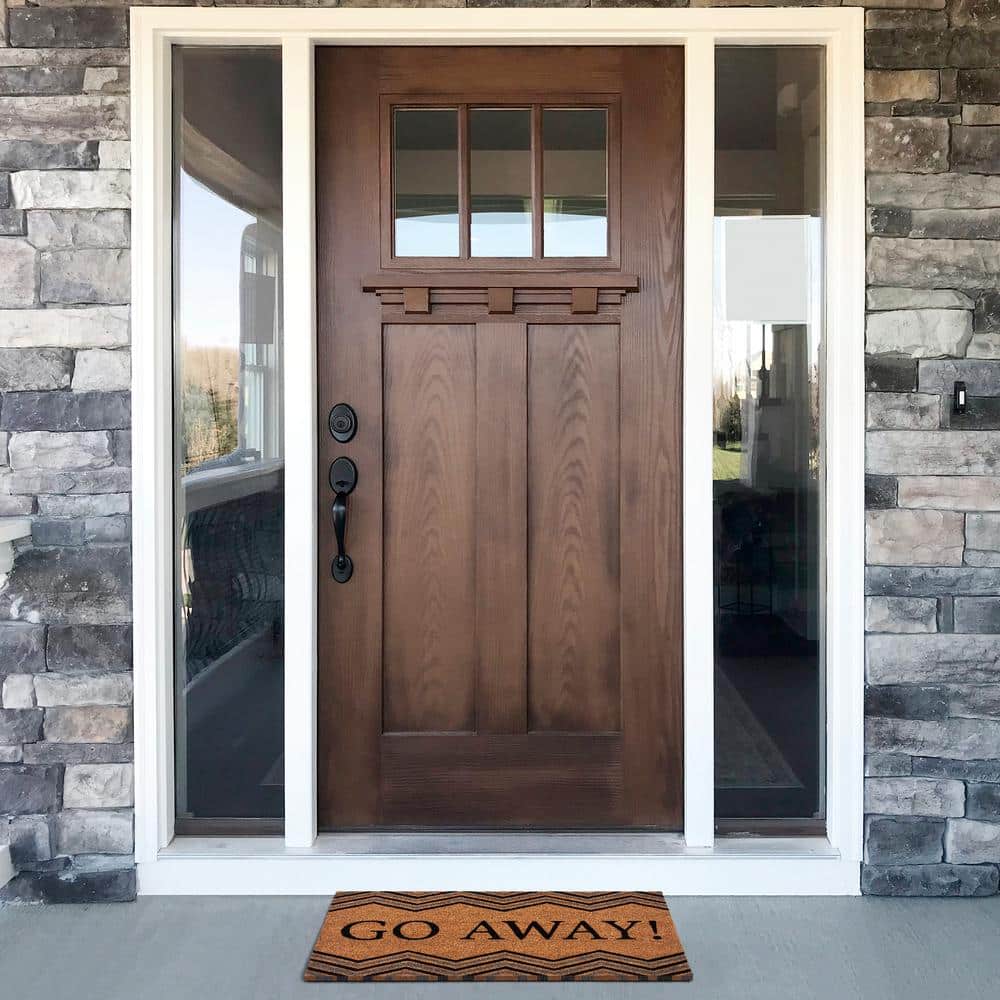 Go Away Black and Natural Coir Outdoor Door Mat