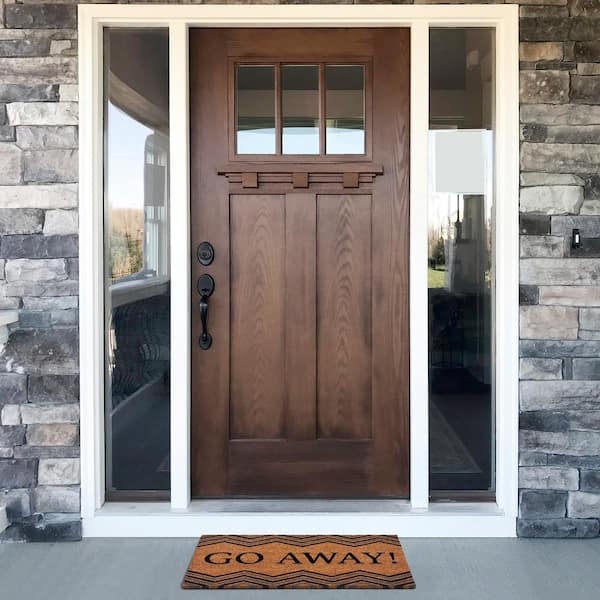 Go Away 18 in. x 30 in. Printed Coir Door Mat