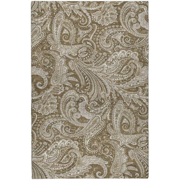 Dream Shag Premium Machine Washable Abstract ADS654 Chocolate 9 ft. x 12 ft. Area Rug