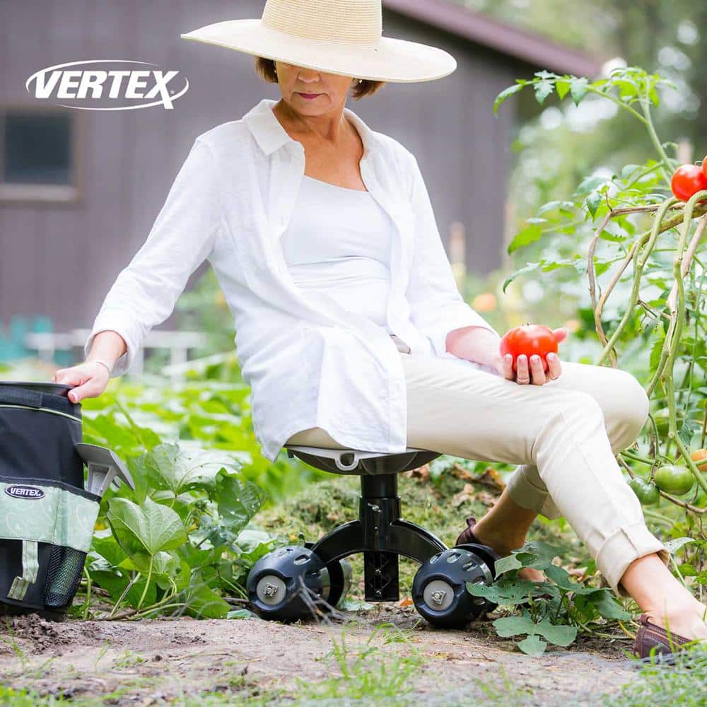 Green Adjustable Garden Rocker Rolling Seat with Ergonomic Design
