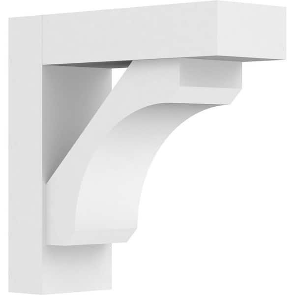Ekena Millwork Standard Legacy 5 in. W x 14 in. H x 14 in. D Signature Urethane Polyurethane Bracket With Block Ends